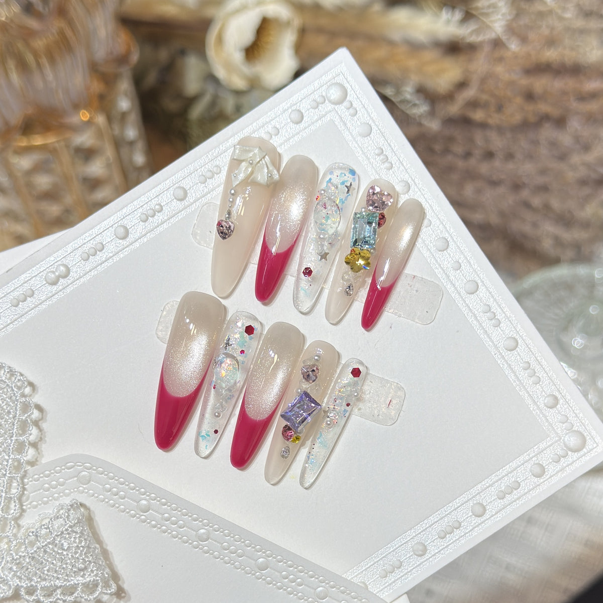 Stylisches dekoratives Press-On-Nagelset Brehn
