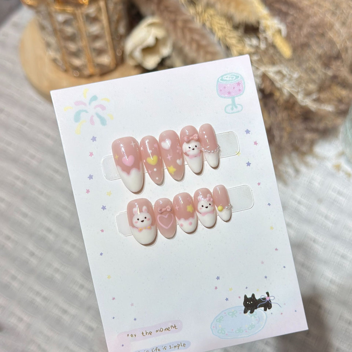Verspieltes Cartoon-Charakter-Nagelkunst-Set Brehn