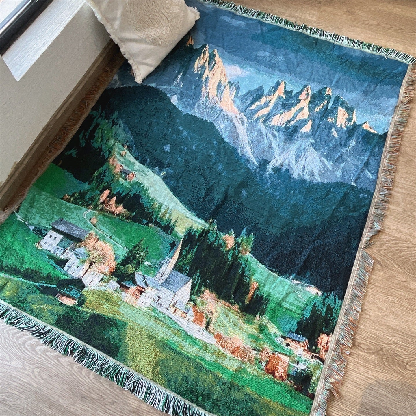 Szenische gemusterte Wurfdecke