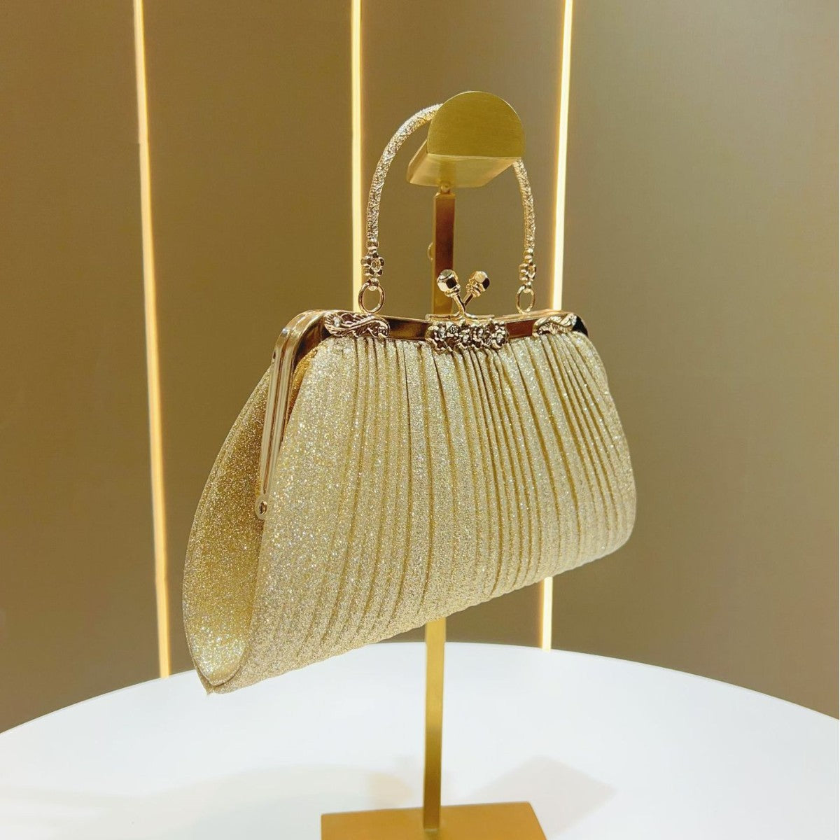 Plissierte Glam Abendhandtasche