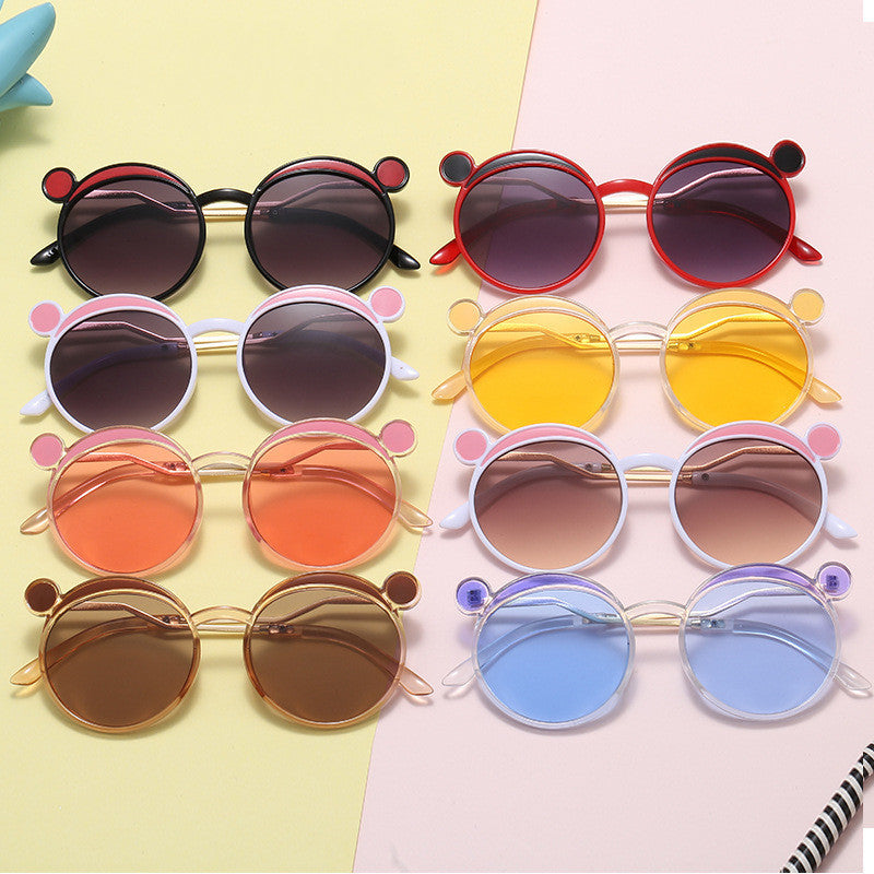 Damen Fashion-Runde Sonnenbrille mit innovativem Rahmen und farbigen Gläsern Brehn