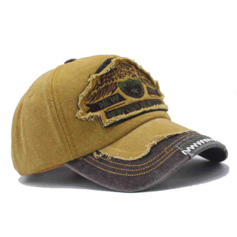 Herren Destroyed Denim Cap Brehn