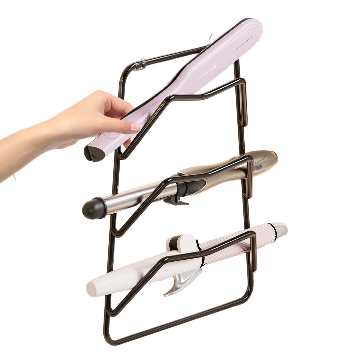 Wandmontierter hitzebeständiger zweistufiger Haartool-Halter Rack
