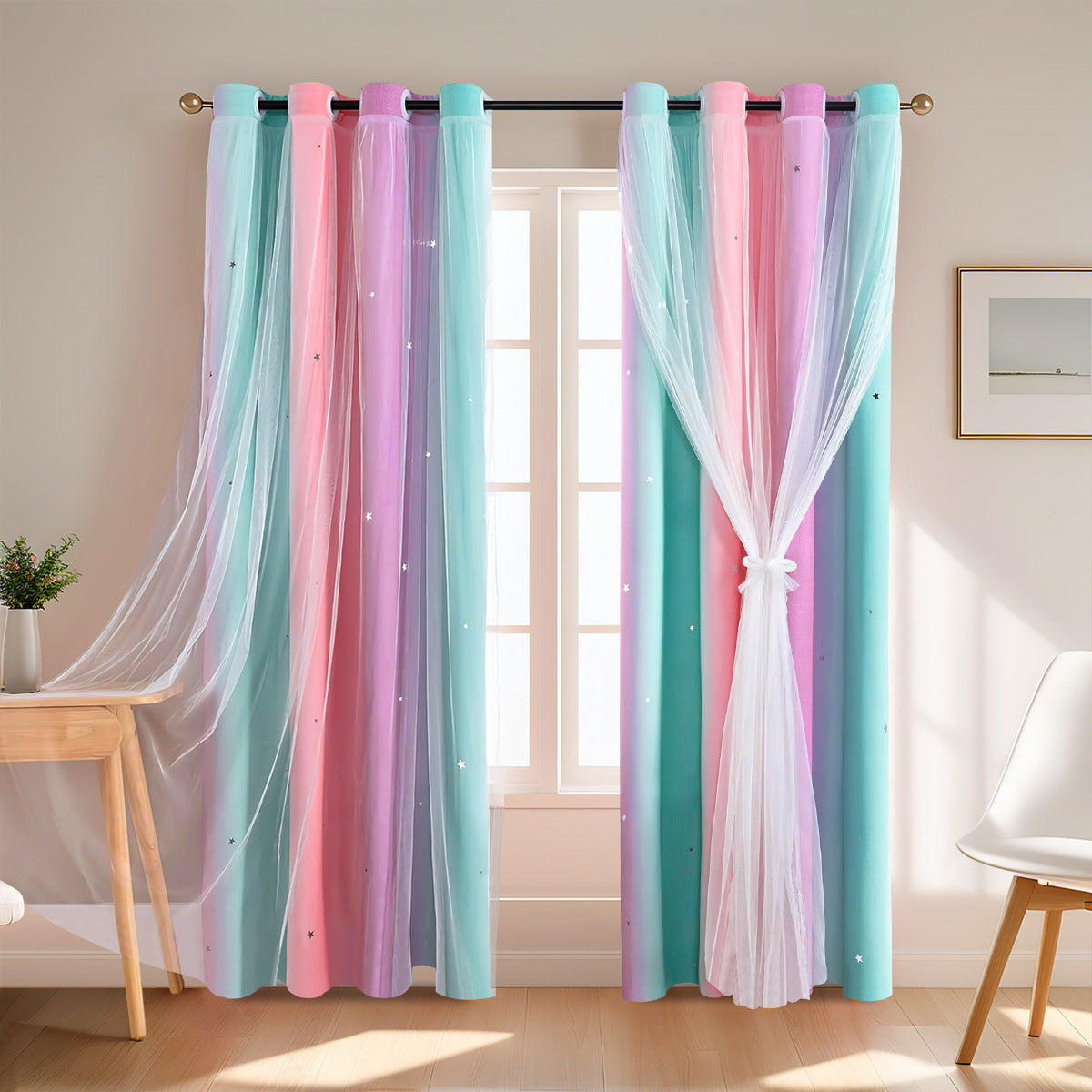 Bunte dekorative transparente Fenster Gardine