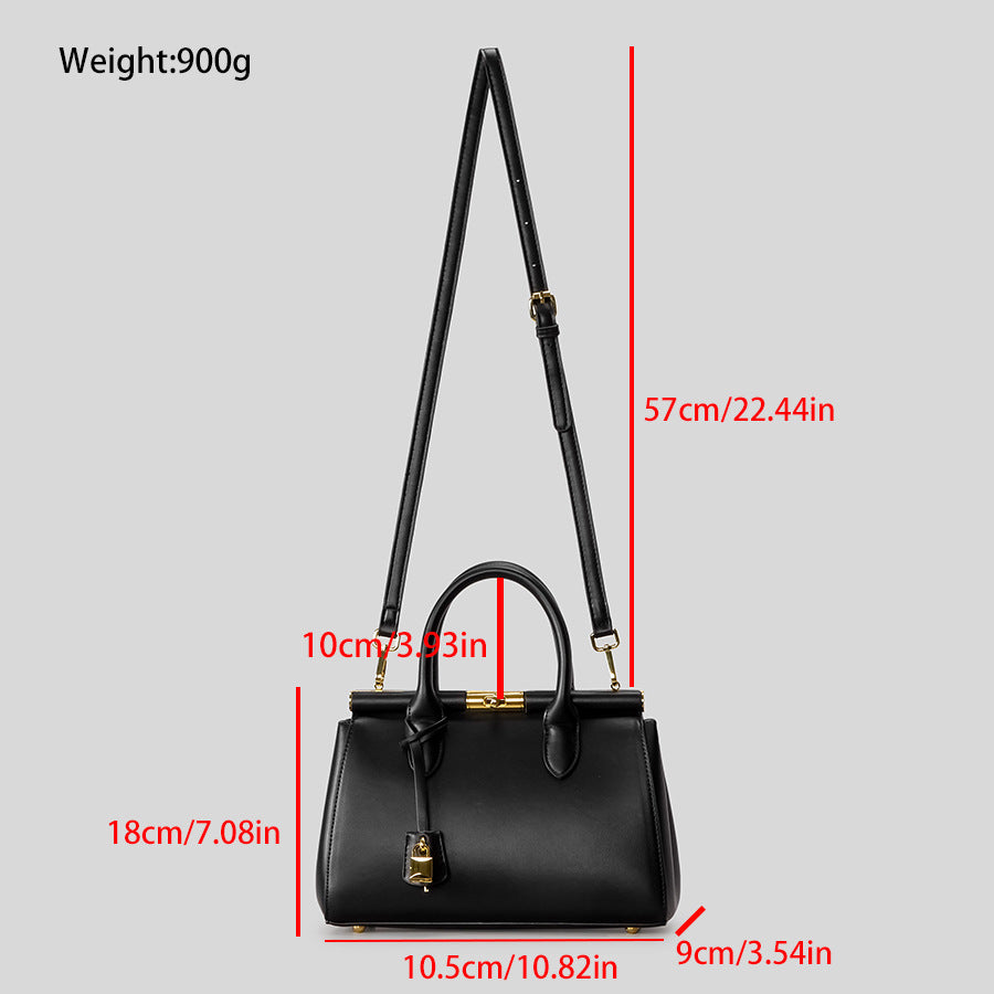 Strukturierte Leder-Handtasche