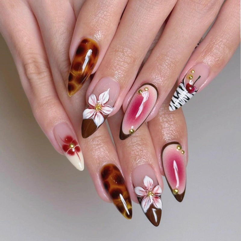 Tierisch inspiriertes Press-On-Nagelkunst-Set Brehn