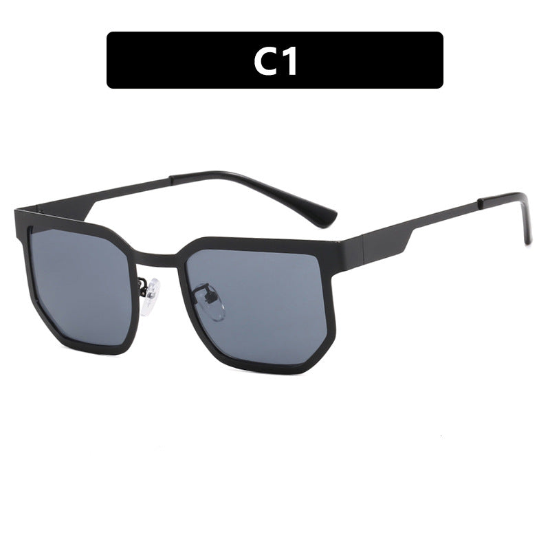 Damenmoderne Sonnenbrille im trendigen rechteckigen Design mit schmalem Metallrahmen Brehn