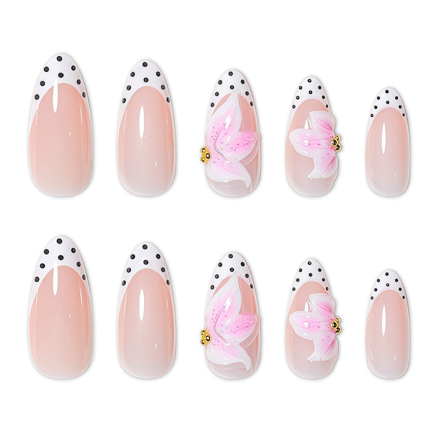 Elegantly gestaltete florale begleitete Stiletto-Nagelkunstverlängerungen Brehn