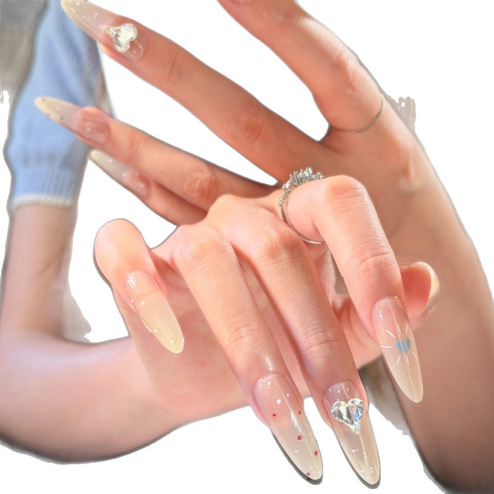 Dekoratives Press-On Nagelkunst-Set mit Stern- und Edelsteinakzenten Brehn