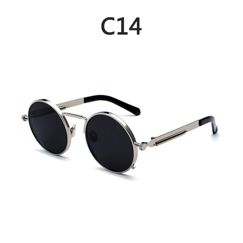 Damen Runde Metall-Sonnenbrille mit verspiegelten Gläsern Brehn