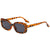 Damen modische Oversized-Sonnenbrille im auffälligen Leopardenmuster Brehn