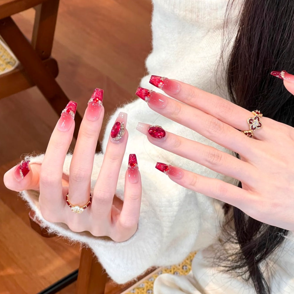 Glamouröses Press-On-Nagelkunstset mit Strass-Akzenten Brehn