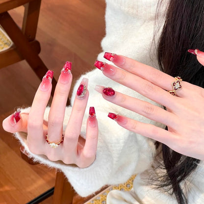 Glamouröses Press-On-Nagelkunstset mit Strass-Akzenten Brehn