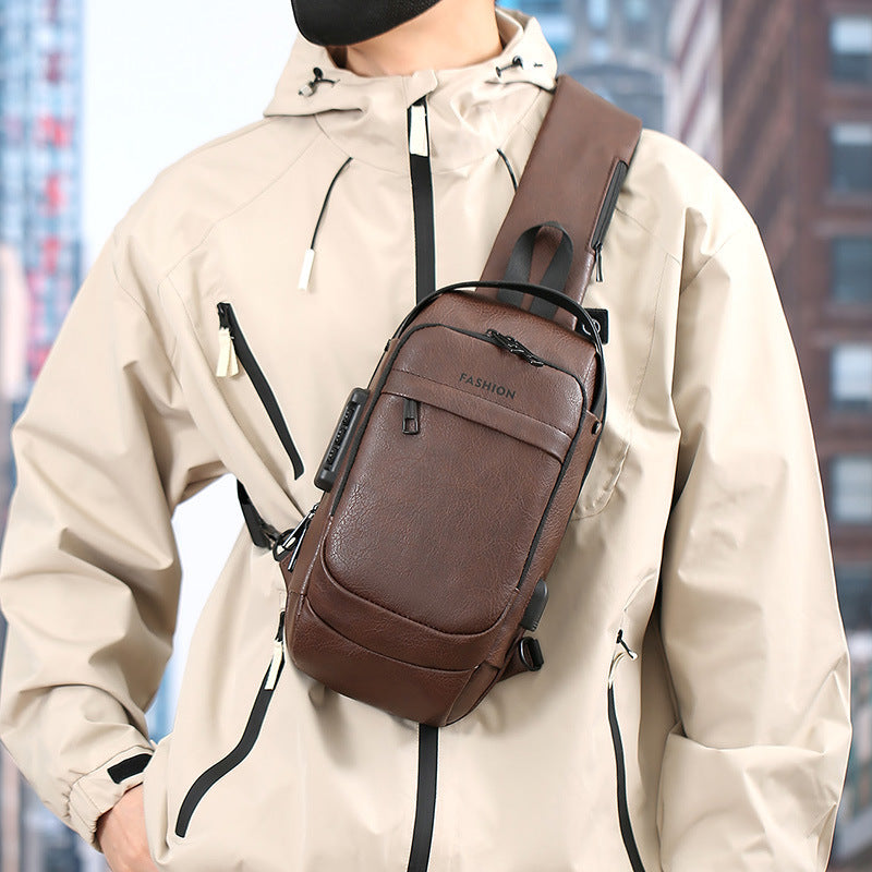 Vielseitige Leder Crossbody Sling Bag Brehn