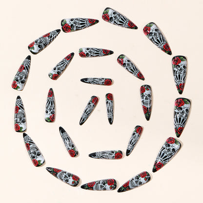 Gothic Skull und Rose Nail Art Set Brehn