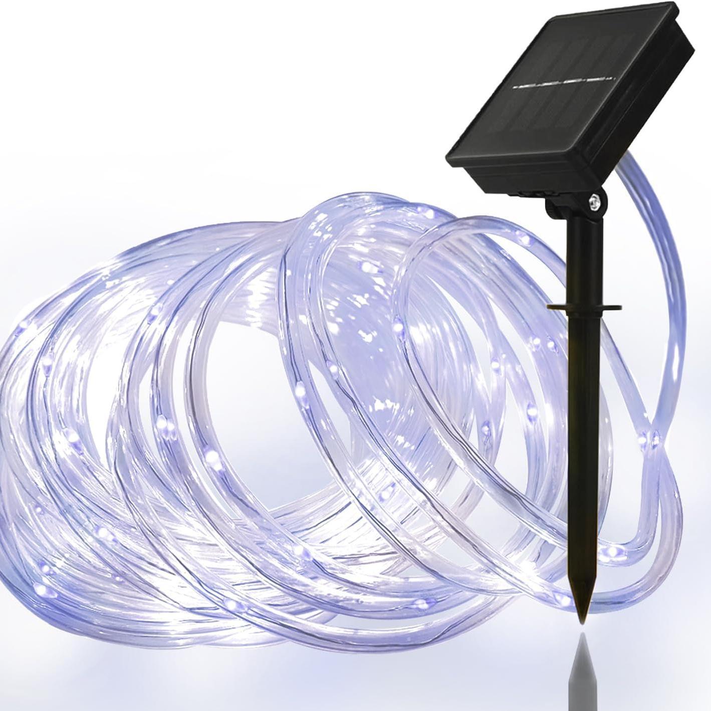 Solarbetriebene Warmweiße flexible LED-Seile Lichter für Baum- und Landschaftsbewicklung Brehn