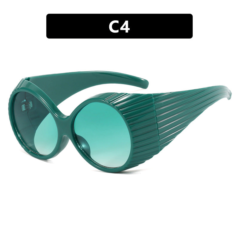 Damen extravagante Sonnenbrille mit geschwungenem Rahmen Brehn