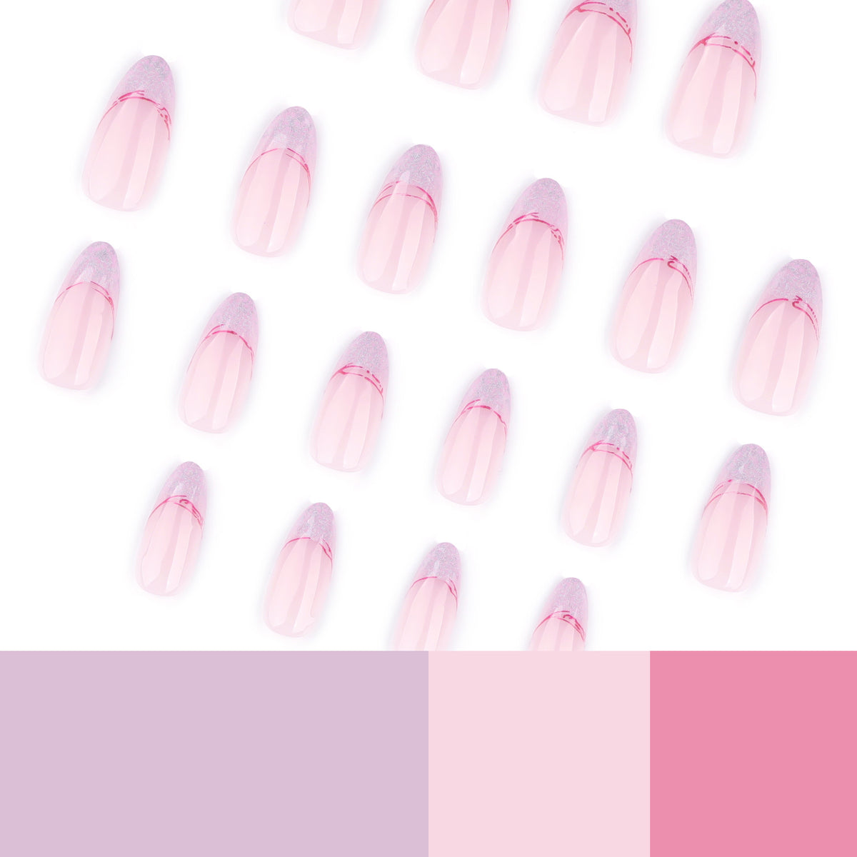 Kunstvolle Stiletto-Nägel mit Glitzer- und Ombre-Design Brehn