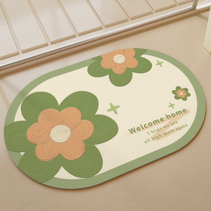 Charmante Blumen Willkommensmatte Brehn