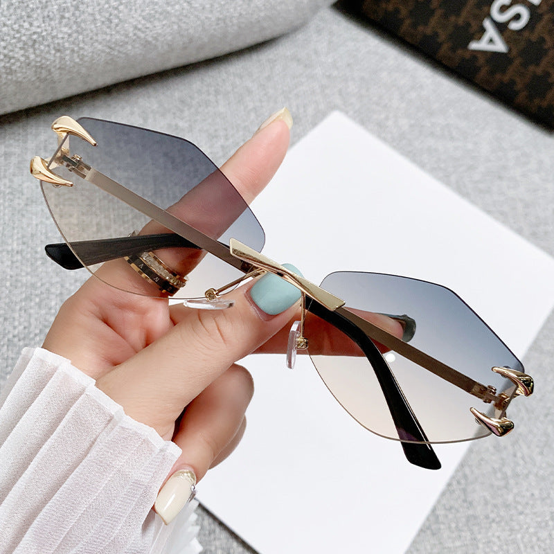 Damen geometrische Oversized-Sonnenbrille Brehn