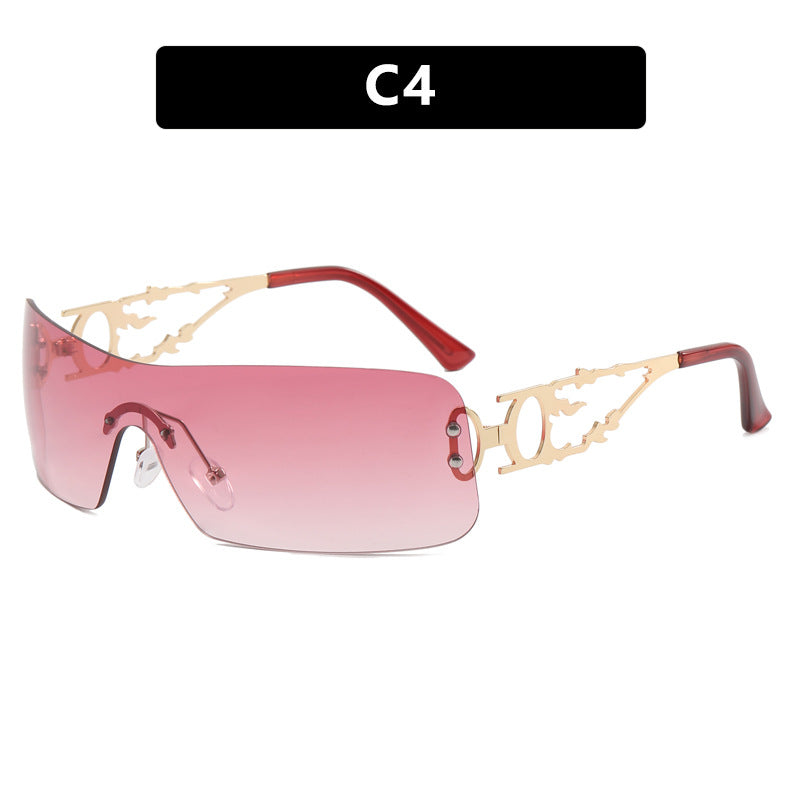 Damen futuristische Sonnenbrille mit hochmodernen Metallakzenten Brehn