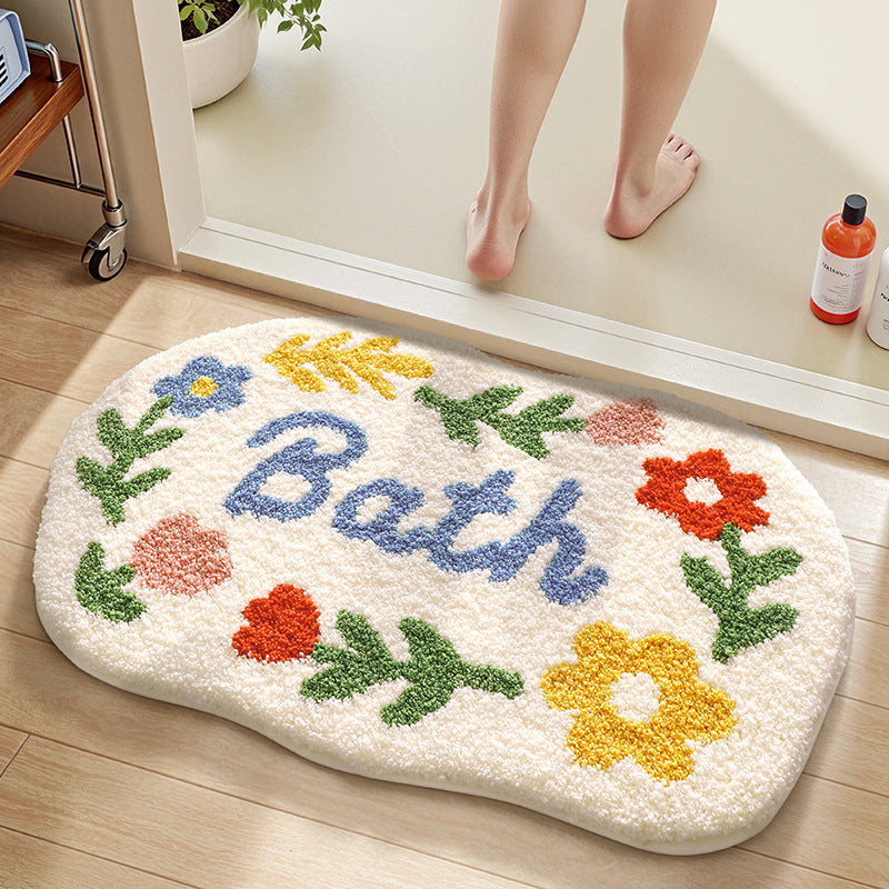 Texturiertes Blumen-Badezimmermatte Brehn