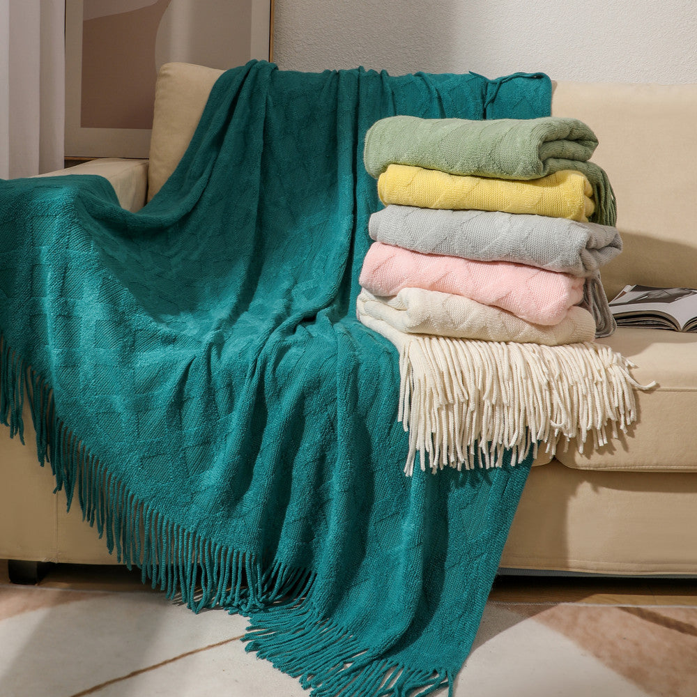 Premium strukturiertes Strickwurfdecke Brehn