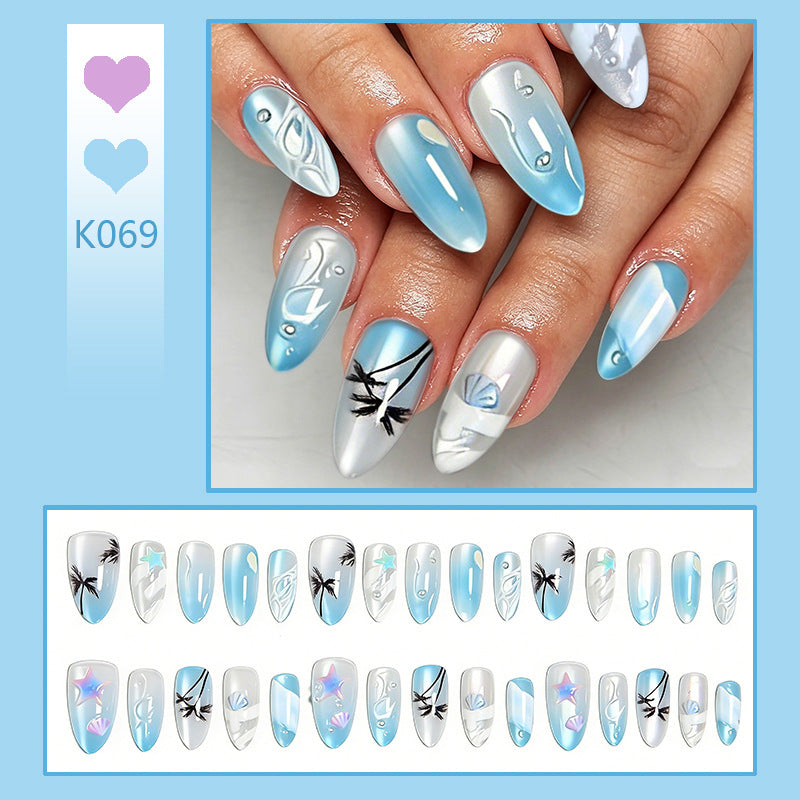 Kunstnagelset mit eleganten Wasser- und Meeresmotiven Brehn
