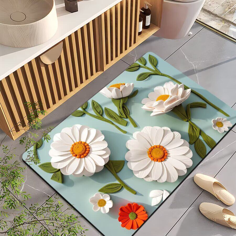 Blumenmotiv Rutschfeste Badematte Brehn