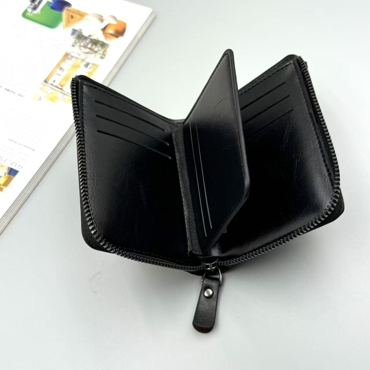Premium Leder Reißverschluss Geldbörse