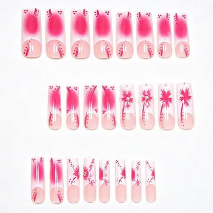 Künstlerisches Floral Stiletto Nagelkunst Set Brehn