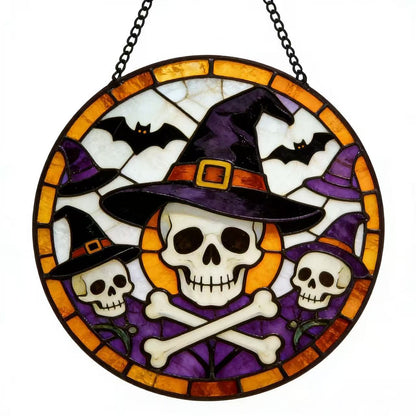 Dekorative Totenkopf Buntglas Wandkunst Brehn
