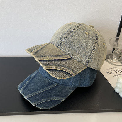 Frauen Vintage Zerrissene Denim Baseballmütze Brehn
