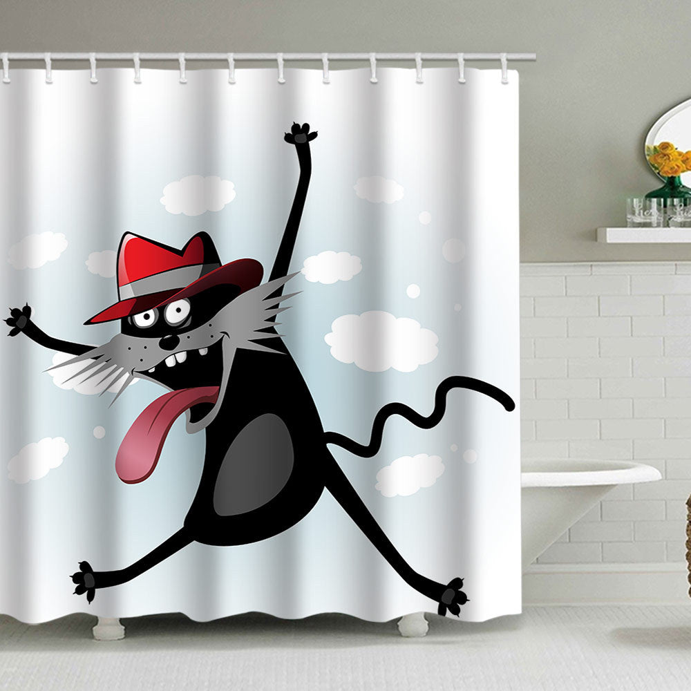 Künstlerische Hund Illustration Duschvorhang Brehn