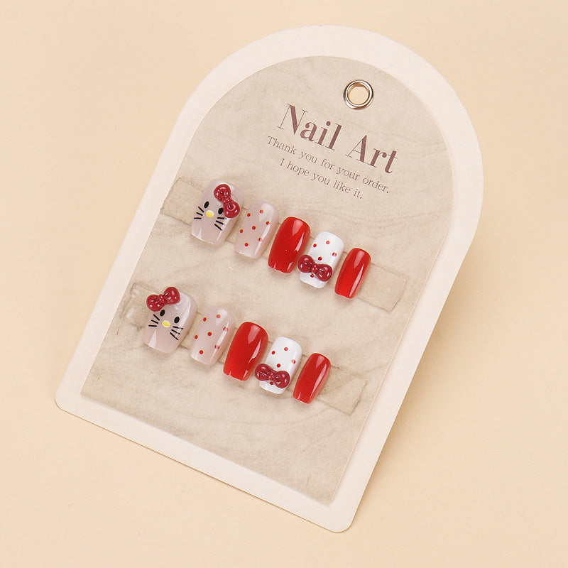 Elegante Lange Press-On Nägel Set mit Künstlerischen Spitzen Brehn