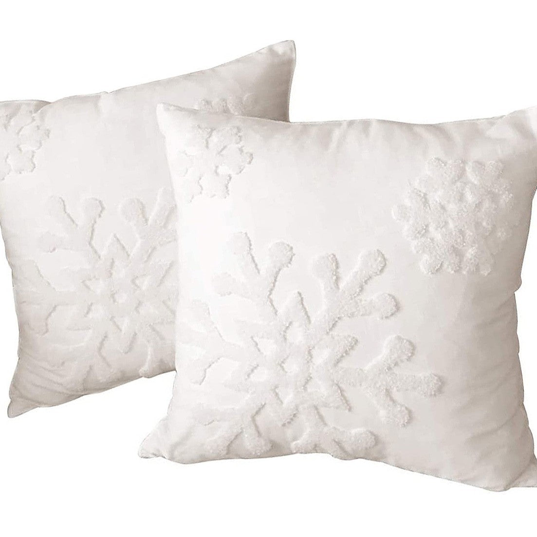 Schneeflocke Chenille Gewebte Quadrat Kissenbezüge Set