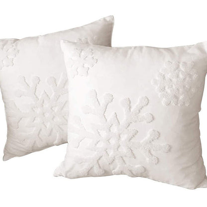 Schneeflocke Chenille Gewebte Quadrat Kissenbezüge Set