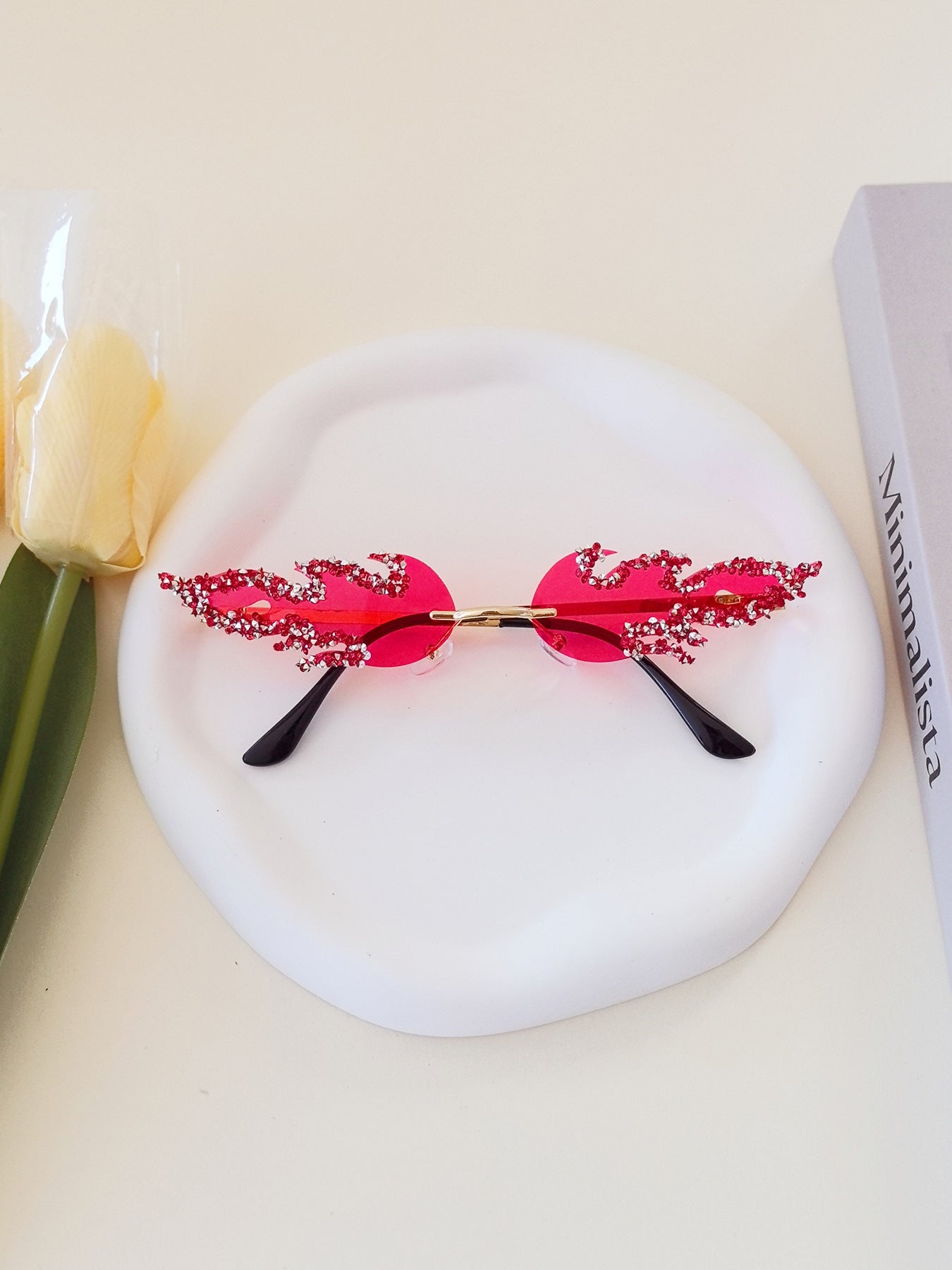 Damen extravagante Design-Sonnenbrille mit funkelnden Verzierungen Brehn