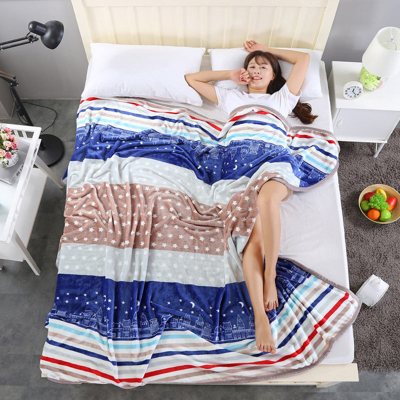 Damen Kuschelige Fleecedecke mit Sternen und Monden Brehn