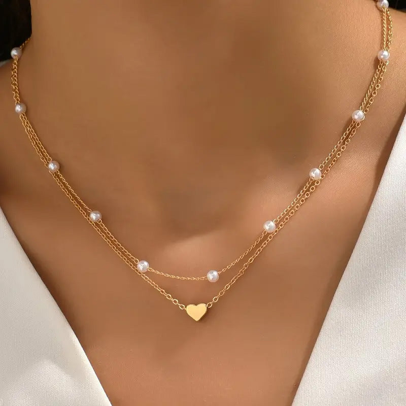 Doppellagige elegante Perlenkette Brehn