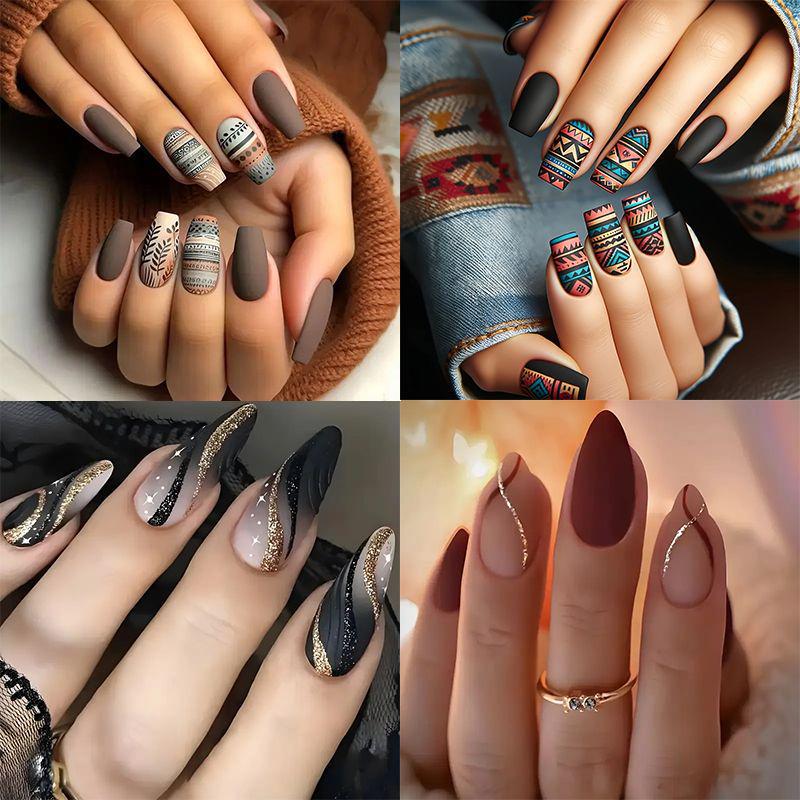 Geometrisches Muster Nagelkunst Design Brehn