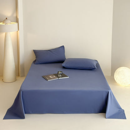 Feines Baumwollsatin-Bettlaken- und Kissenbezugs-Set mit glattem Fall und hochwertiger Webung