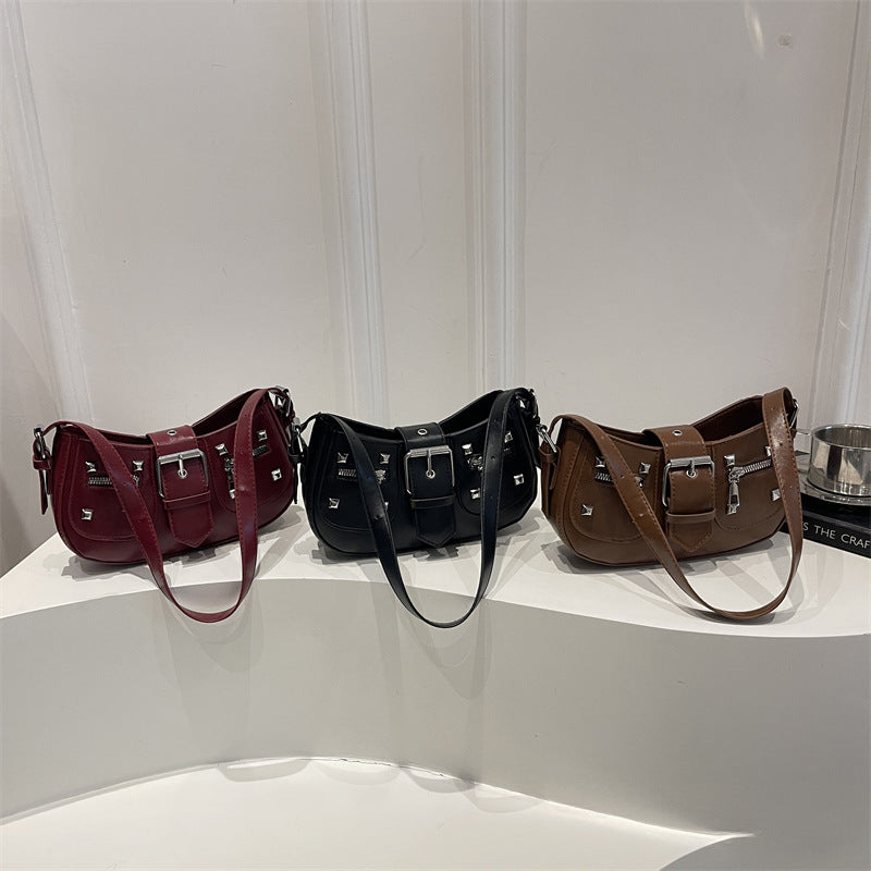 Stylische Nieten Denim-Handtasche