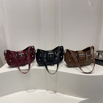 Stylische Nieten Denim-Handtasche