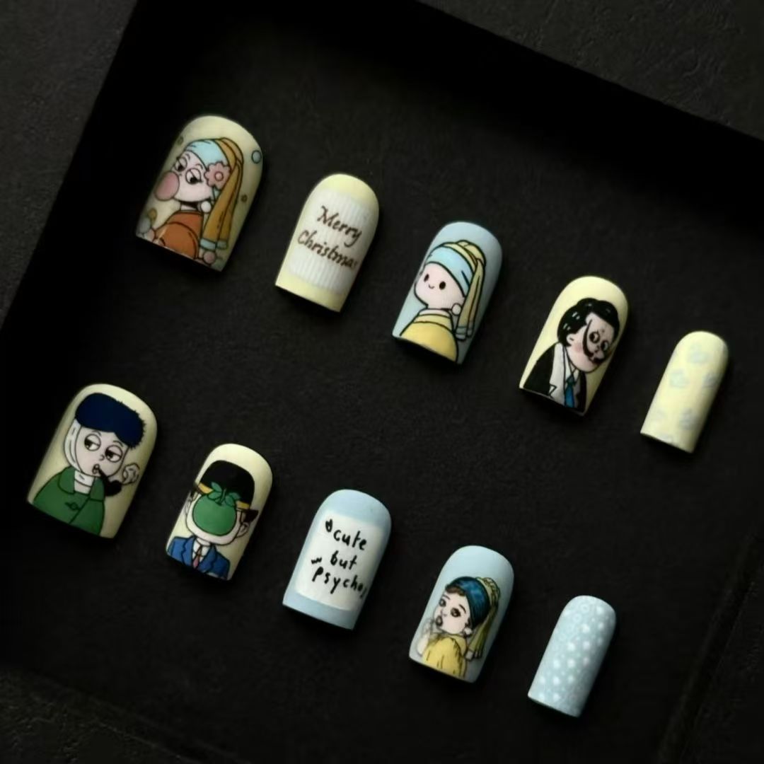 Verspielt Bären-Themen Press-On Nagel Kunst Kit Brehn