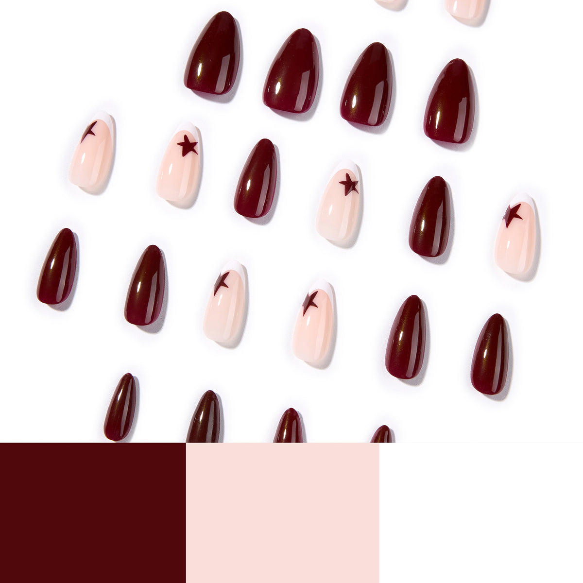 Kunstvolle Nagelverlängerungen mit Stern-Design Brehn