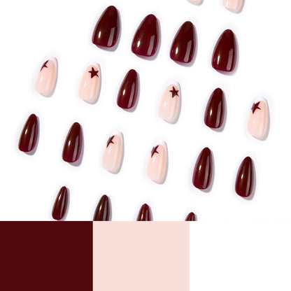 Kunstvolle Nagelverlängerungen mit Stern-Design Brehn