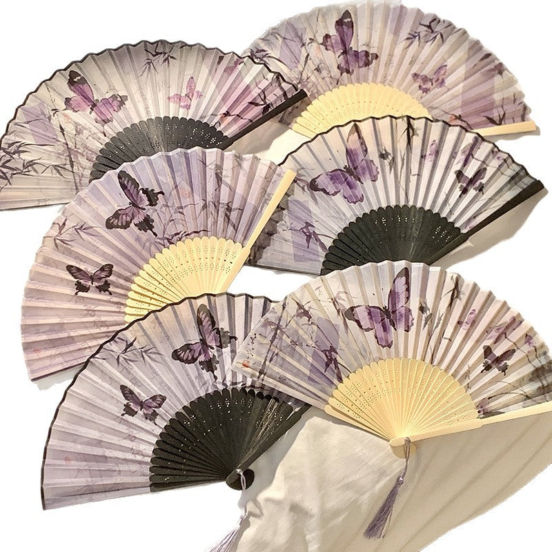 Eleganter Fächer mit Kunstvollem Schmetterlingsmotiv Brehn