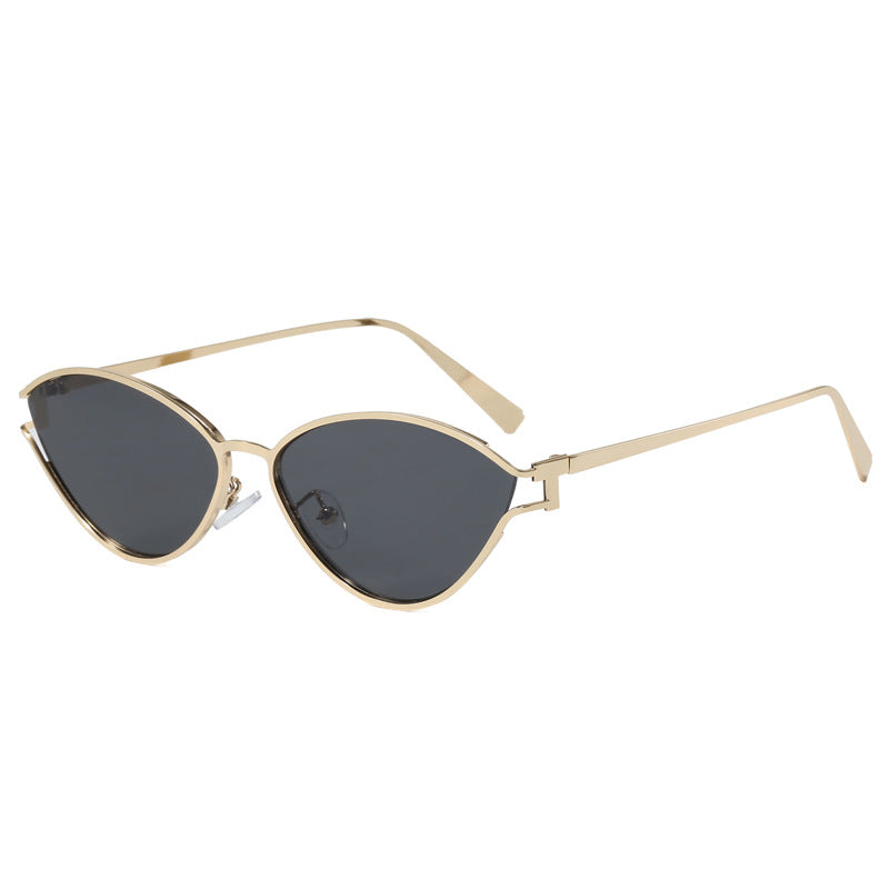 Modische Cat-Eye Sonnenbrille mit Dünnem Metallrahmen Brehn