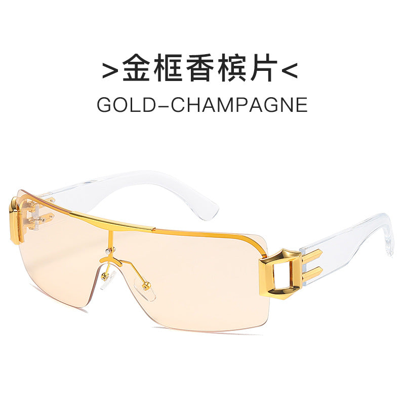 Damen futuristische Sonnenbrille mit elegantem transparente Rahmen Brehn